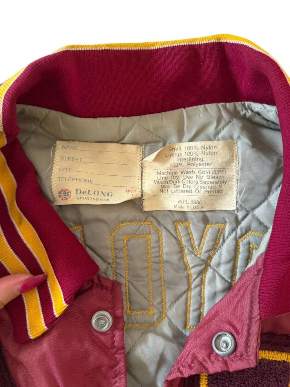 LOYOLA FOOTBALL Men's Vintage 1984 87 Letterman Delong College Jacket Size L